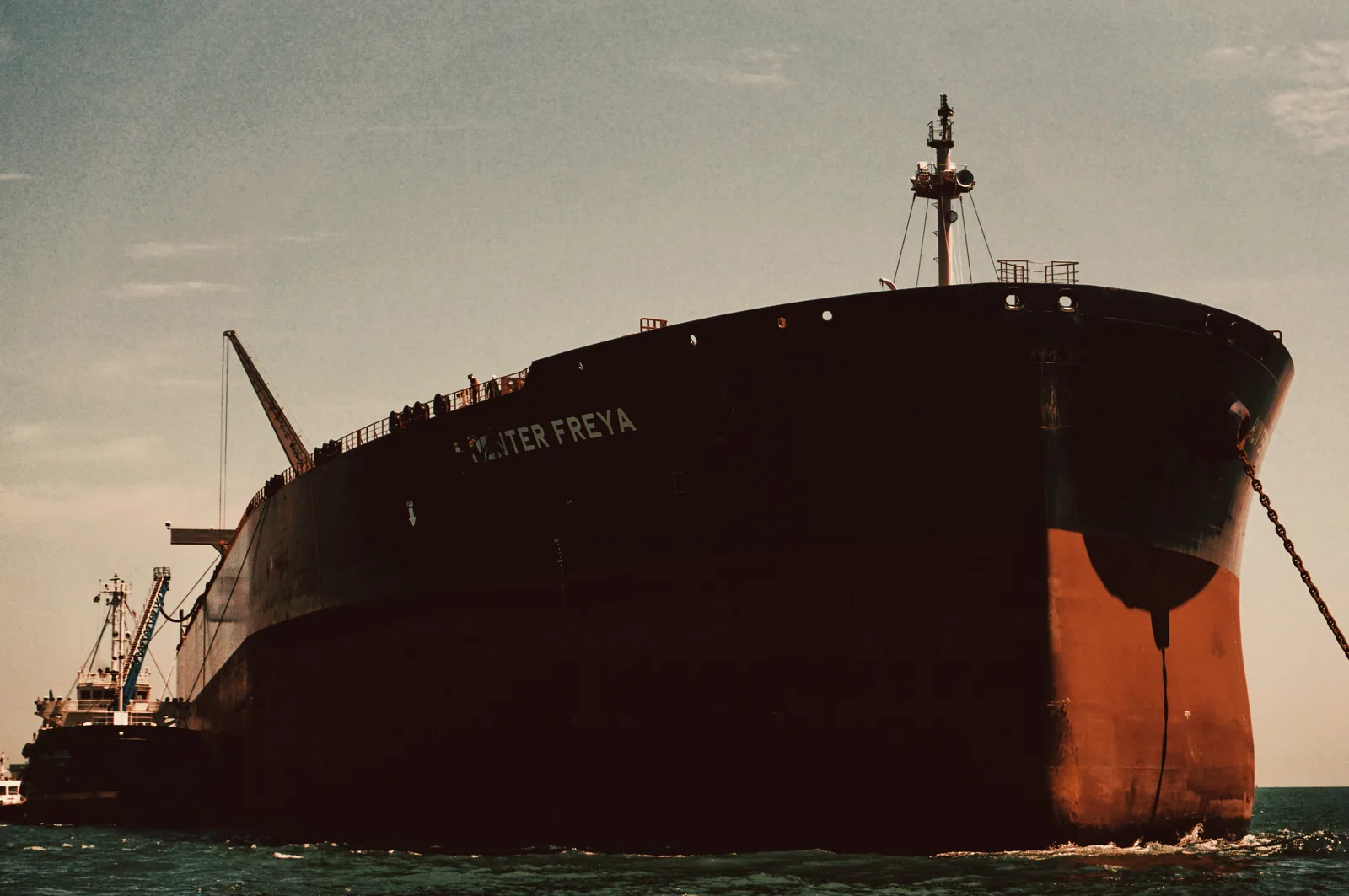 Crude carrier at anchorage