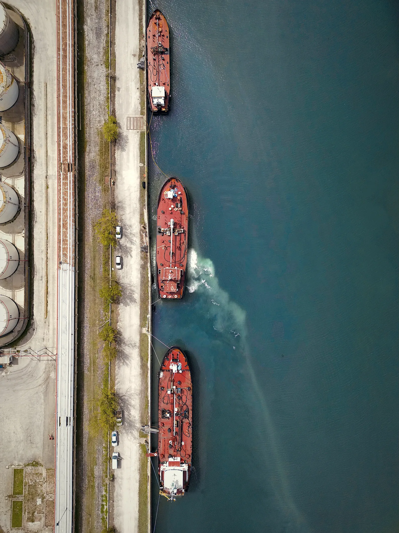 Terminal barges at berth